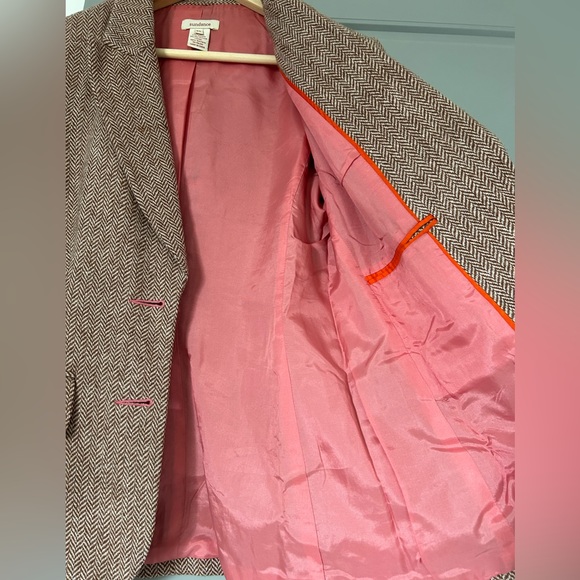 Sundance Brown and white herringbone lined blazer size xs - Picture 5 of 8
